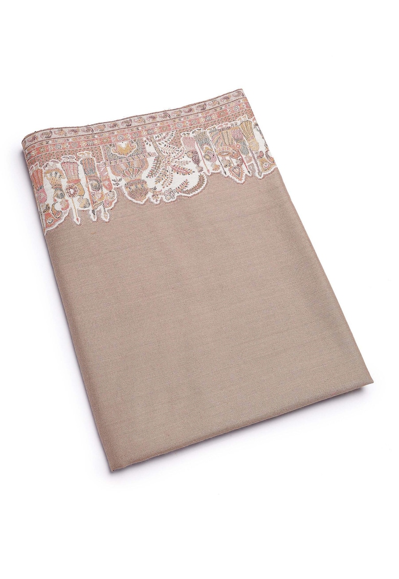 Esarfa cu model si terminatii nefinisate - Multicolor