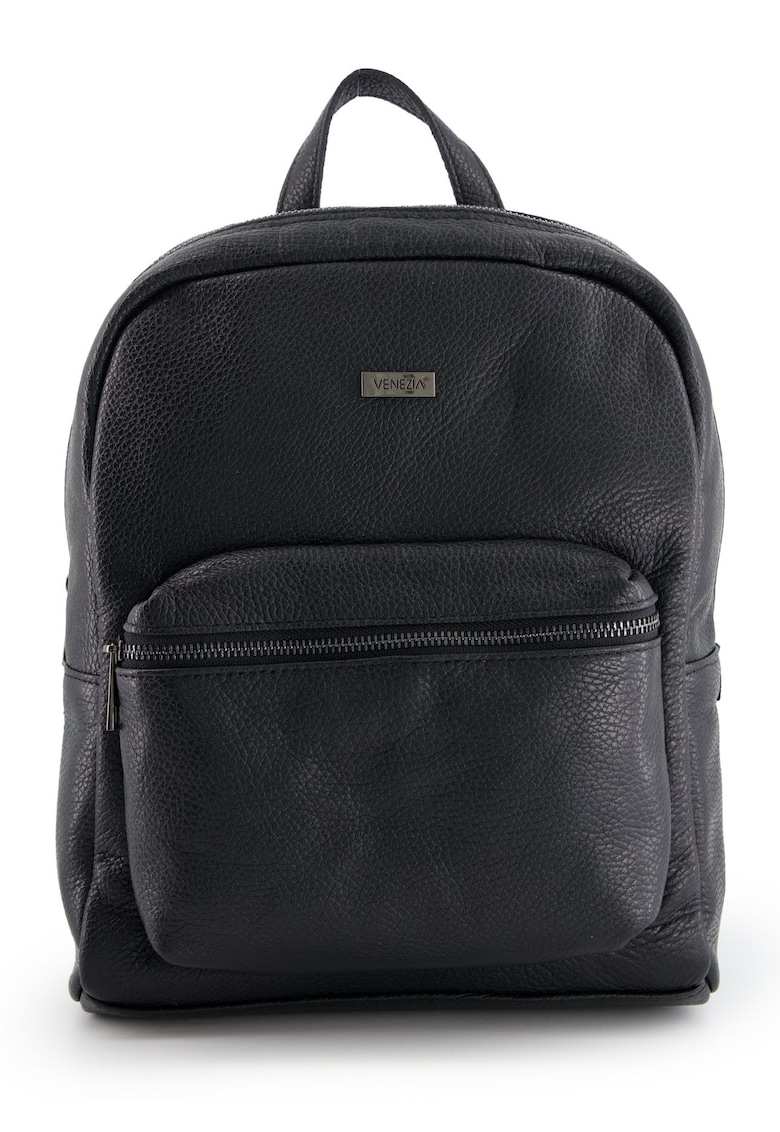 Rucsac dama piele naturala - 33x27x11cm - 3 buzunare interioare - 1 buzunar exterior - Negru