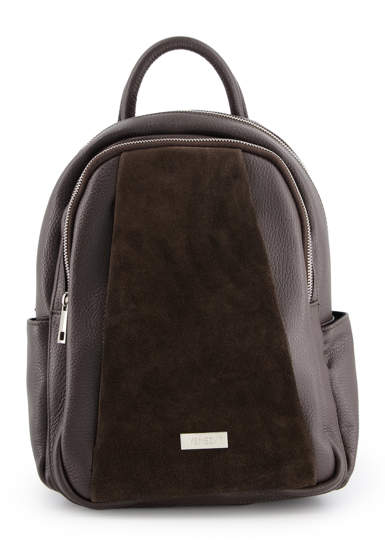 Venezia Rucsac dama piele naturala 34x24x11cm - 5 buzunare - curea max 90cm - Maro