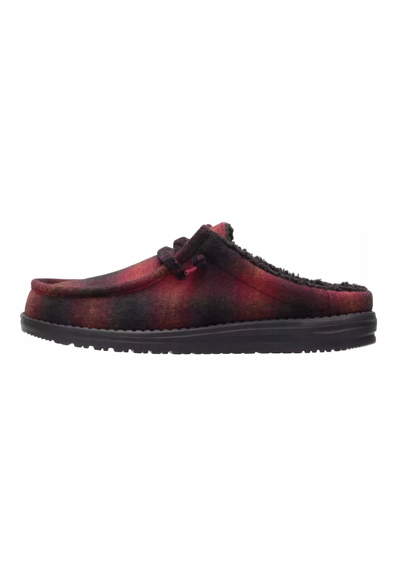 Mocasini Barbati Spuma EVA - Wsuwane Wally Slip Plaid - Rosu - Rosu