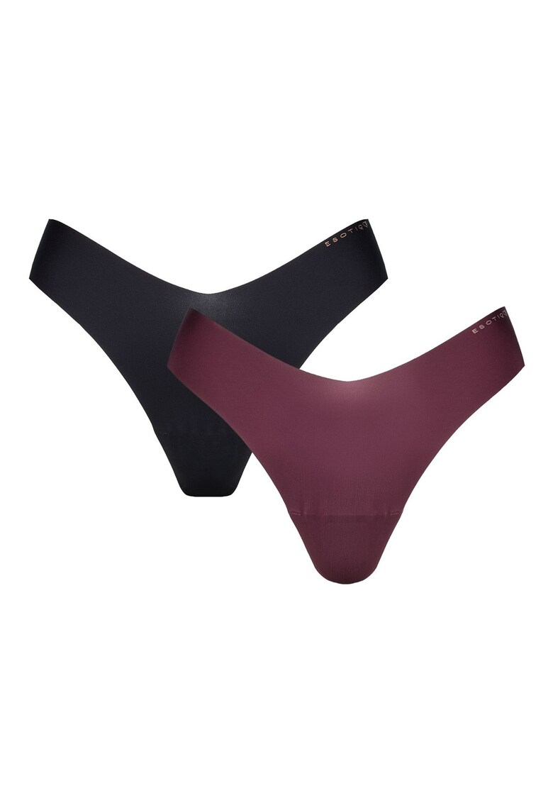 Set chiloti tanga 2 perechi negru - Negru