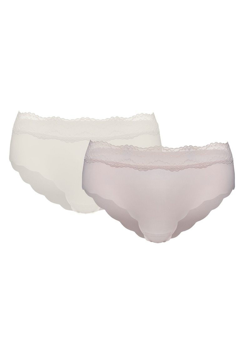 Chiloti cu talie set de 2 perechi crem