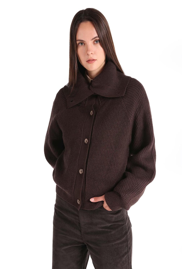 Cardigan cu guler amplu