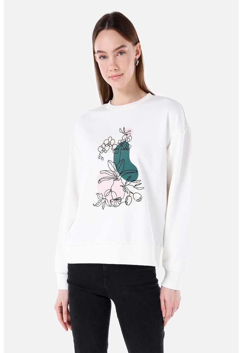 Bluza de trening regular fit cu model floral