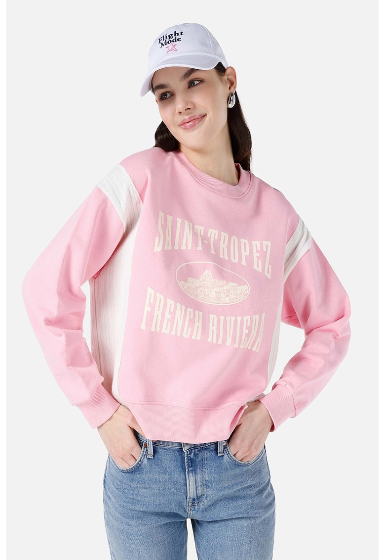 Bluza de trening cu insertii contrastante