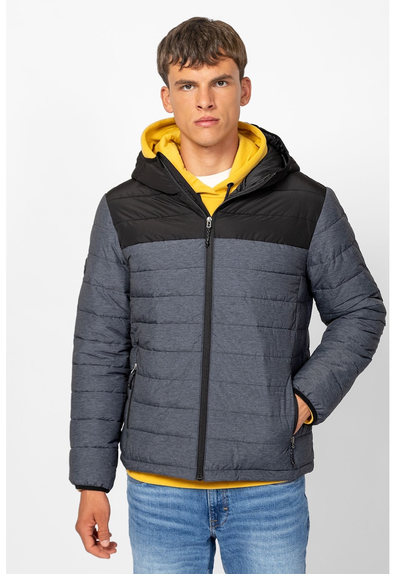 Jacheta matlasata cu gluga si buzunare cu fermoar