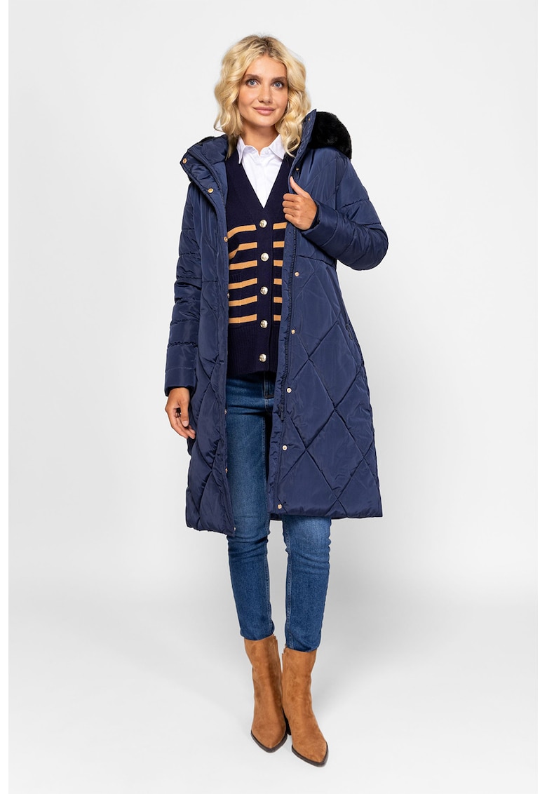 Geaca cu vatelina si garnitura de blana sintetica