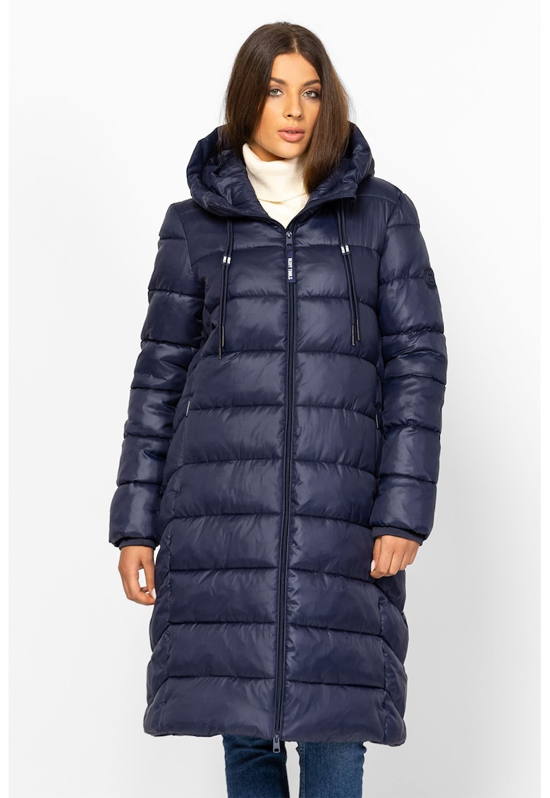 Geaca lunga matlasata cu buzunare laterale