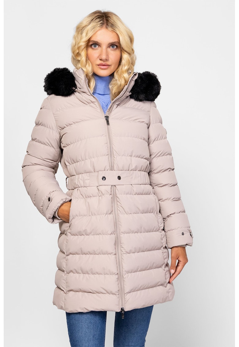 Geaca cu vatelina si garnitura de blana sintetica