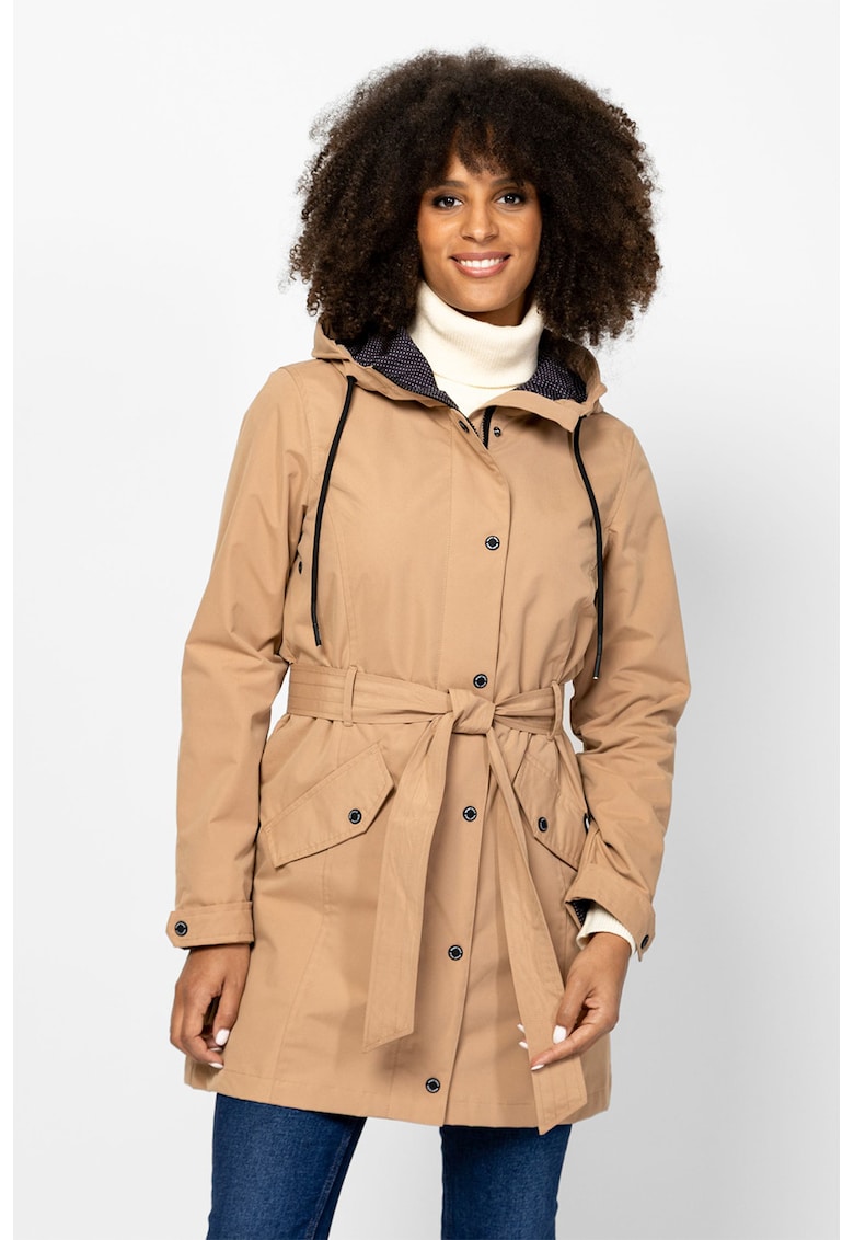 Jacheta cu gluga si cordon in talie