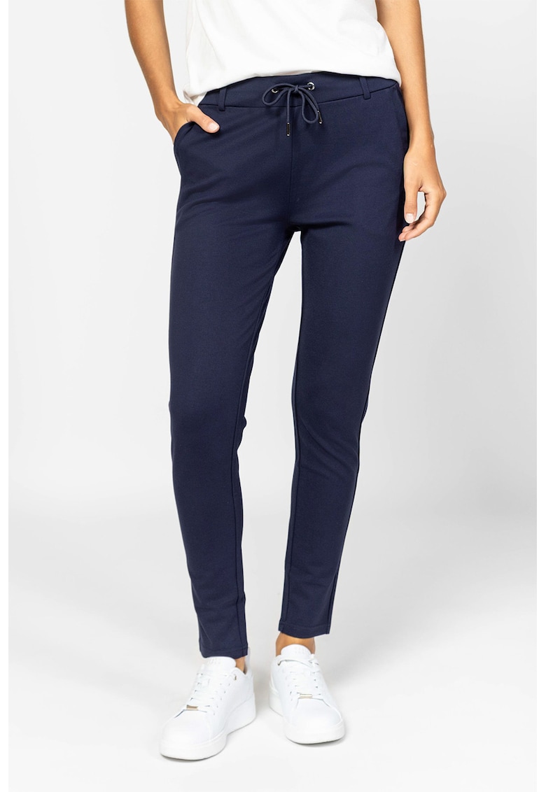 Pantaloni conici cu snur si buzunare