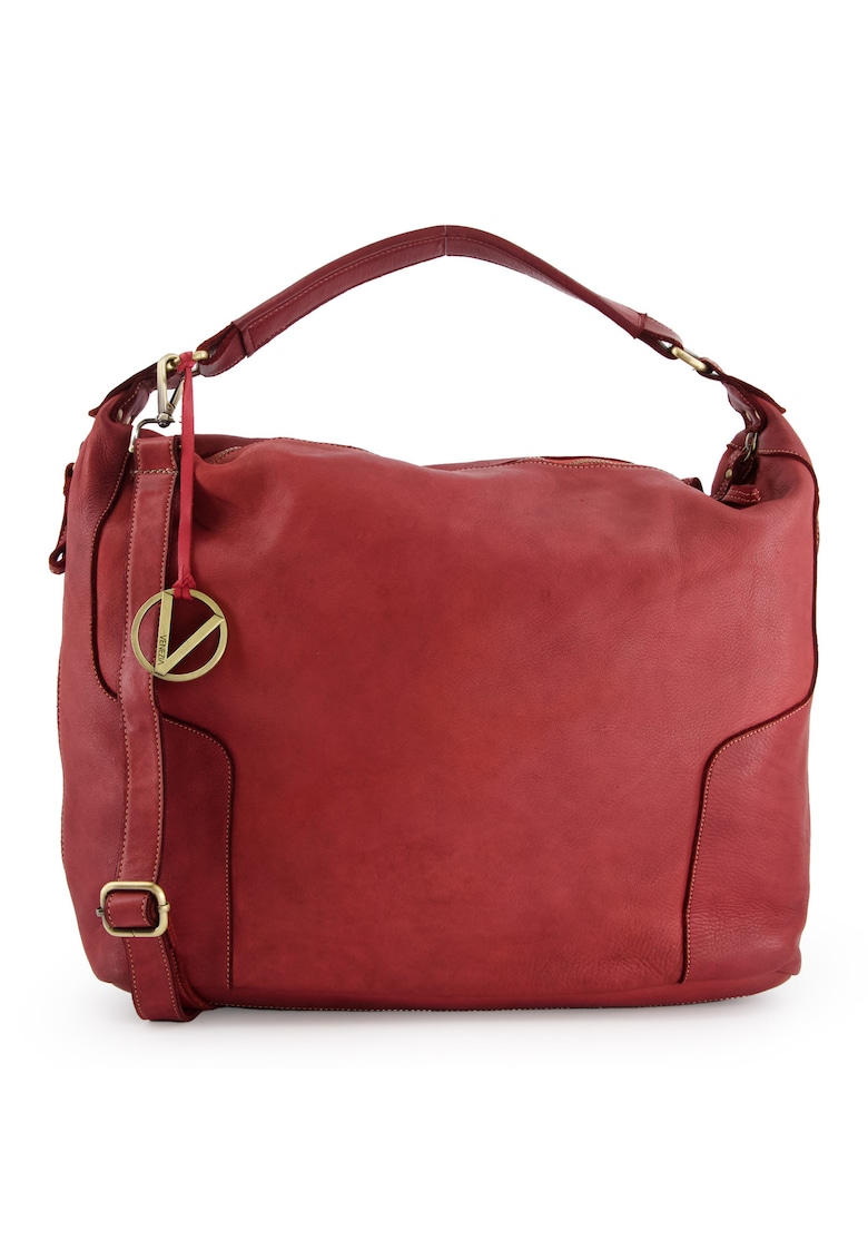 Geanta shopper mare bordo - piele naturala - 33x39x15cm - cu 3 buzunare interioare - 2 buzunare exterioare - curea detasabila.