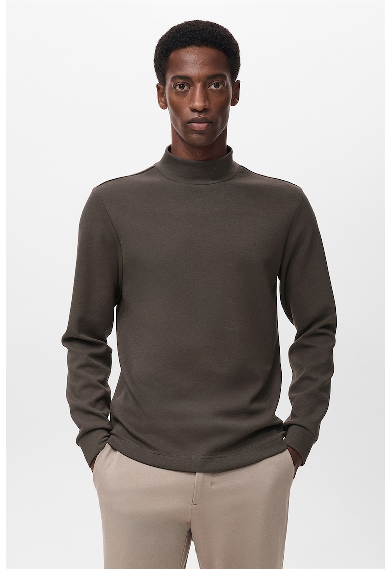 Bluza slim fit cu guler inalt