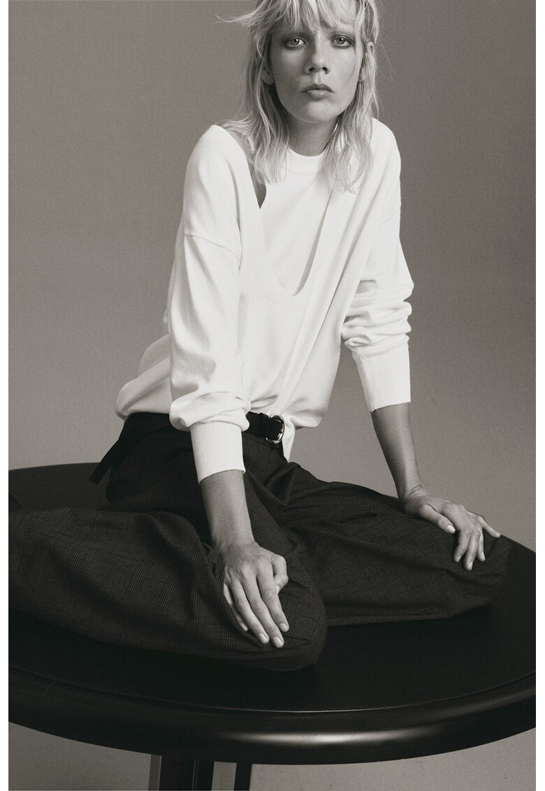 Pulover lejer cu model 2 in 1 - Bej