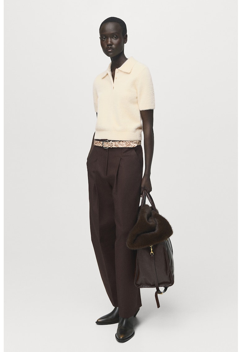 Tricou polo pufos - Bej inchis