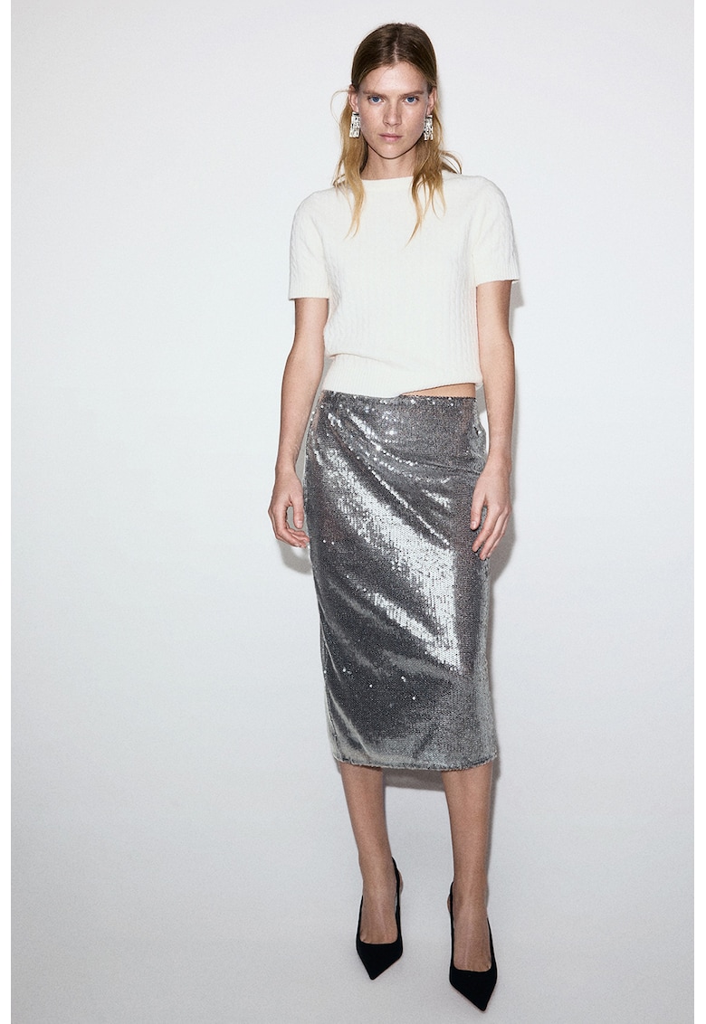 Fusta dreapta cu paiete