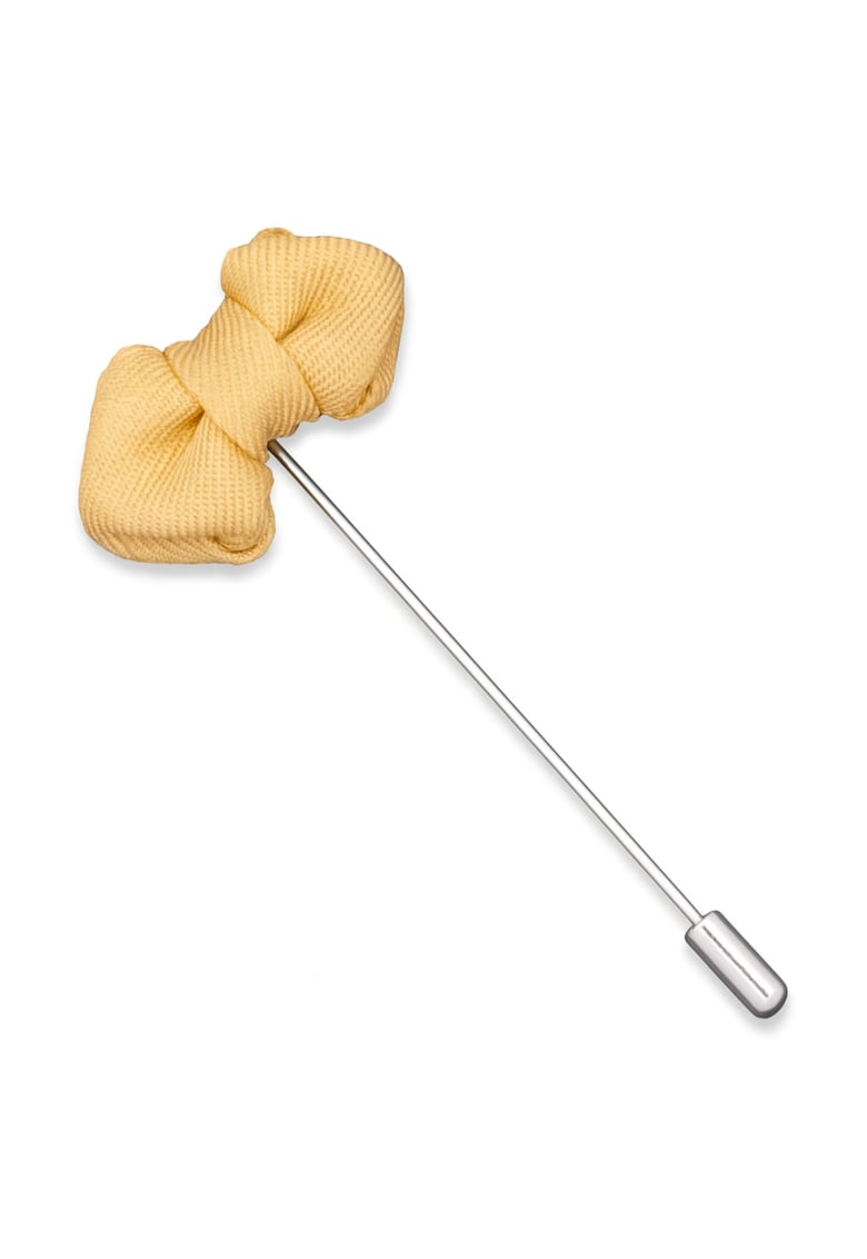 Ac de rever argintiu cu funda textila galbena