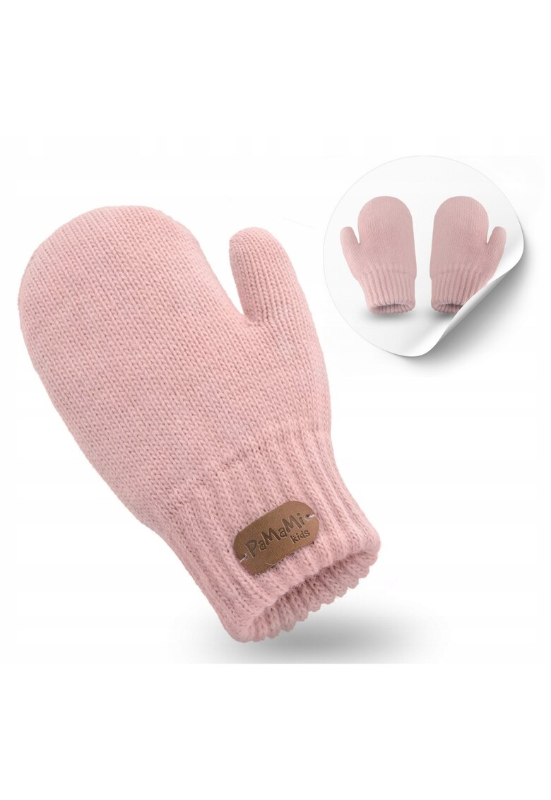 Manusi de iarna pentru copii - roz - material acrilic - marime universala