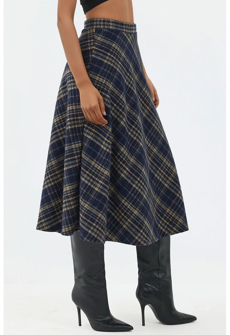 Fusta - maxi A - bleumarin - textil