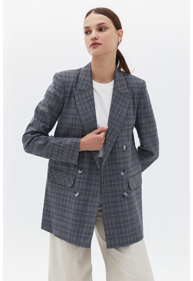 Sacou in carouri cu doua randuri de nasturi