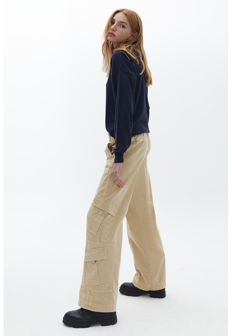 Pantaloni cargo drepti - Bej