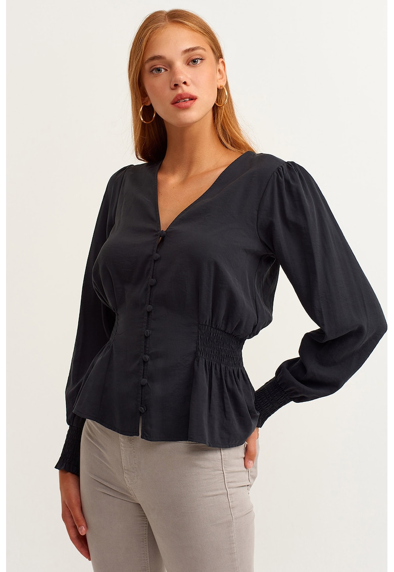 Camasa din amestec de modal cu decolteu in V Camasa din amestec de modal cu decolteu in V