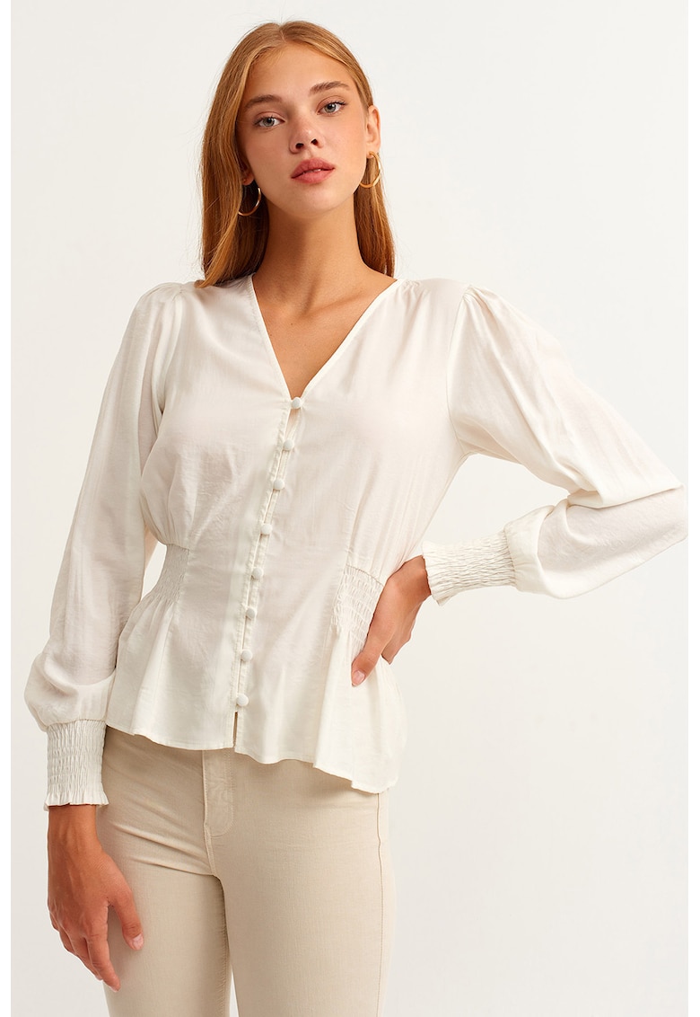 Camasa din amestec de modal cu decolteu in V