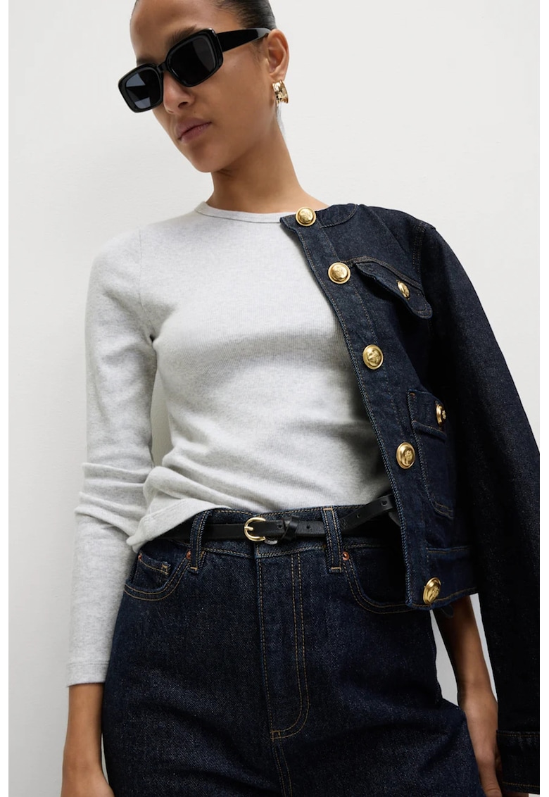 Marks Spencer Bluza slim fit din amestec de bumbac - Gri deschis melange