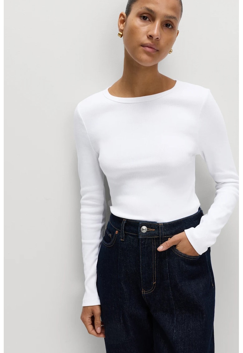 Marks Spencer Bluza slim fit din amestec de bumbac - Alb