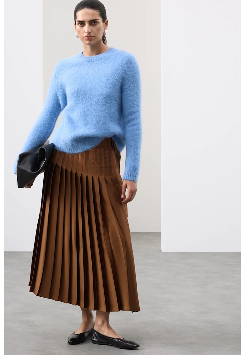 Pulover din amestec de lana - Albastru deschis