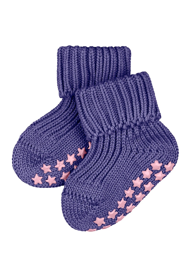 Sosete lungi tricotate din amestec de bumbac cu talpa anti-aderenta Catspads - Violet