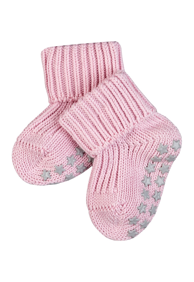 Sosete lungi tricotate din amestec de bumbac cu talpa anti-aderenta Catspads - Roz