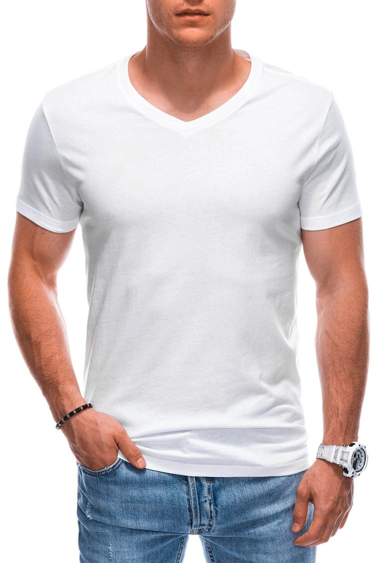 Tricou din bumbac cu decolteu in V