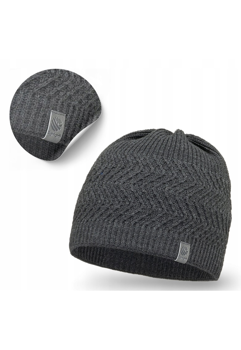 Caciula de iarna barbati - 100% acril - rezistenta la inghet - gri inchis - 55-60 cm