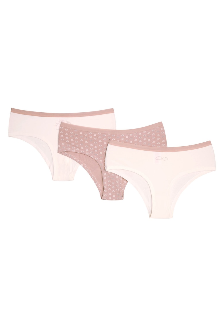 Chiloti dama roz - crem set de 3 perechi Pa-Pa