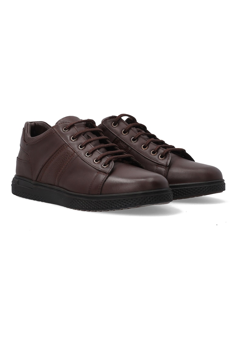 Pantofi sport din piele naturala - Maro