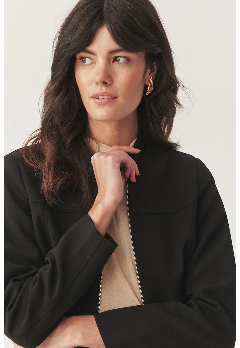 Jacheta slim-fit cu fermoar