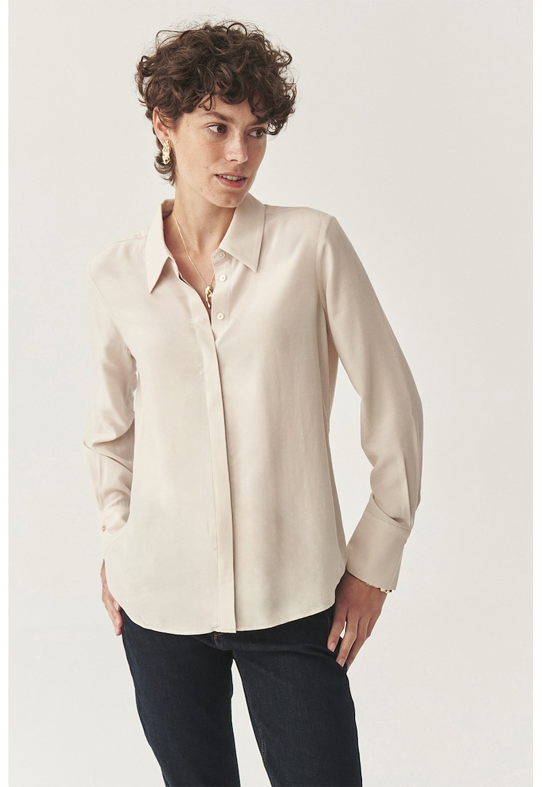 Camasa regular-fit cu model uni - Alb murdar