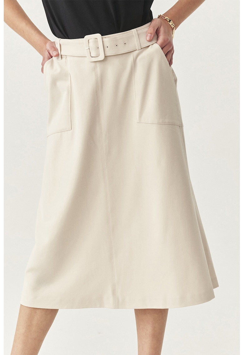 Fusta mini cu croiala in A si curea in talie