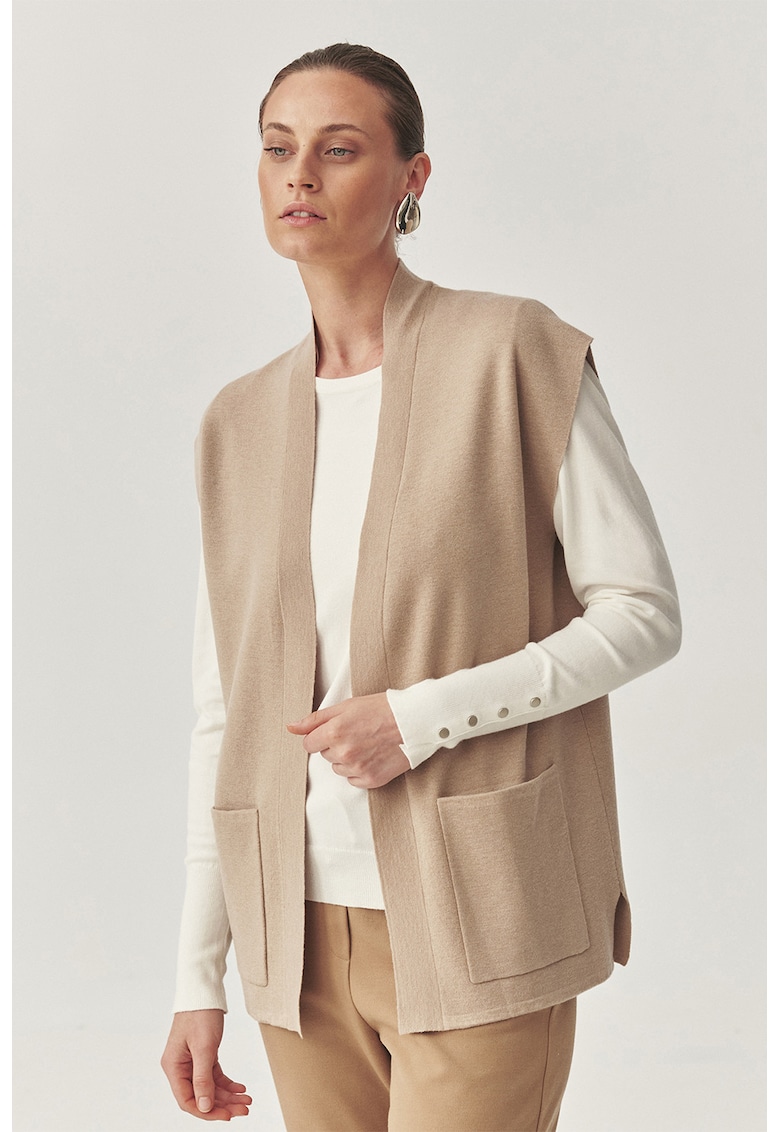 Cardigan din amestec de lana cu buzunare supradimensionate