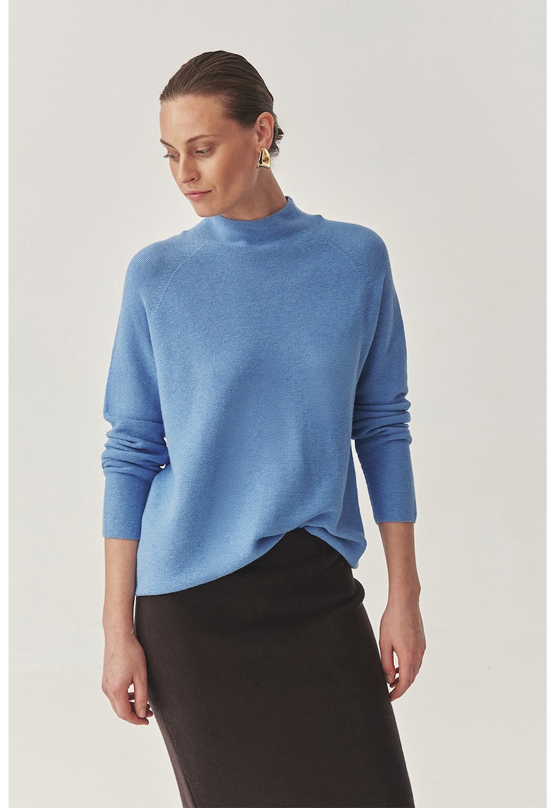 Pulover lejer din amestec de lana cu guler scurt