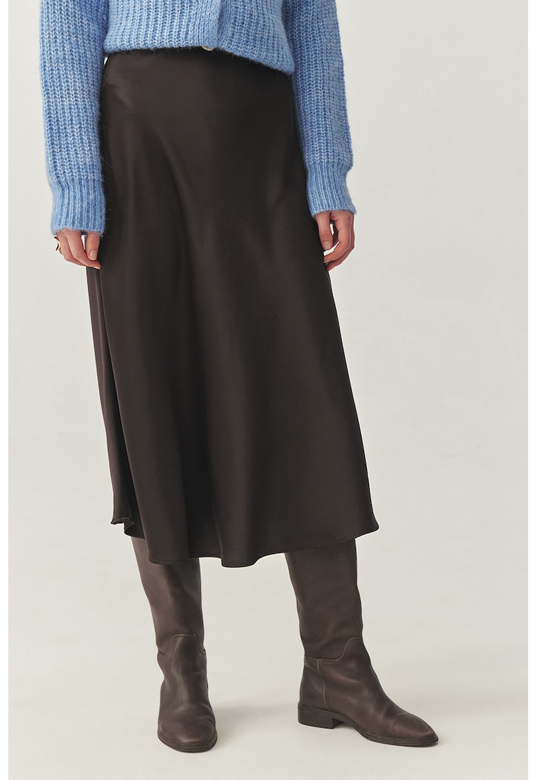 Fusta midi din satin