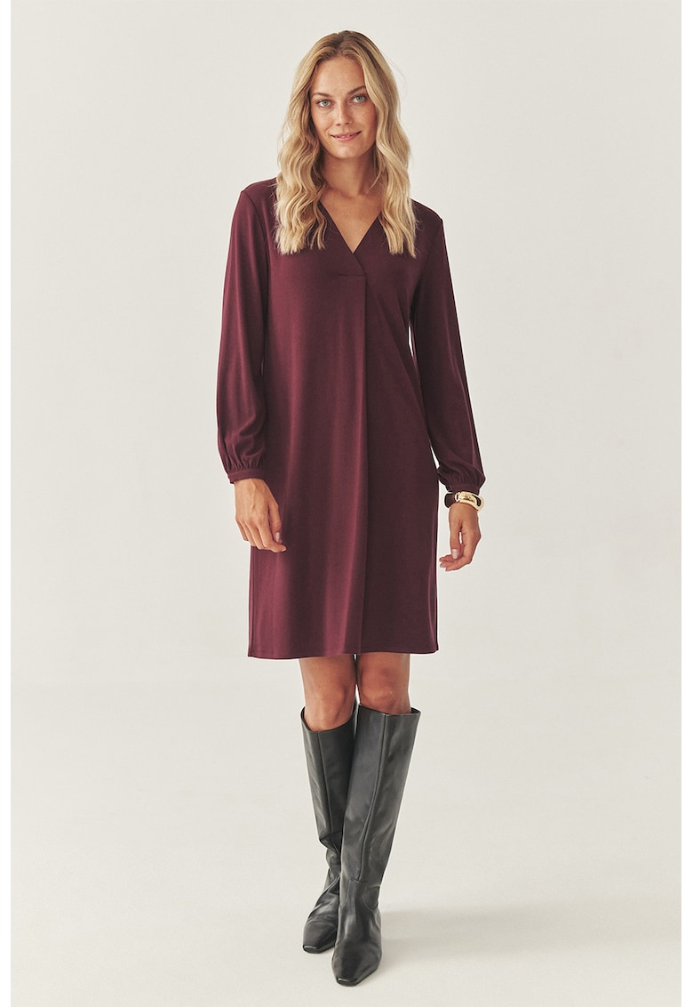 Rochie cu decolteu in V si maneci lungi