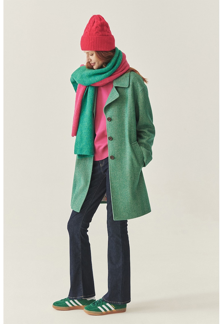 Palton din amestec de lana cu model herringbone TATUUM x Adeline Wang