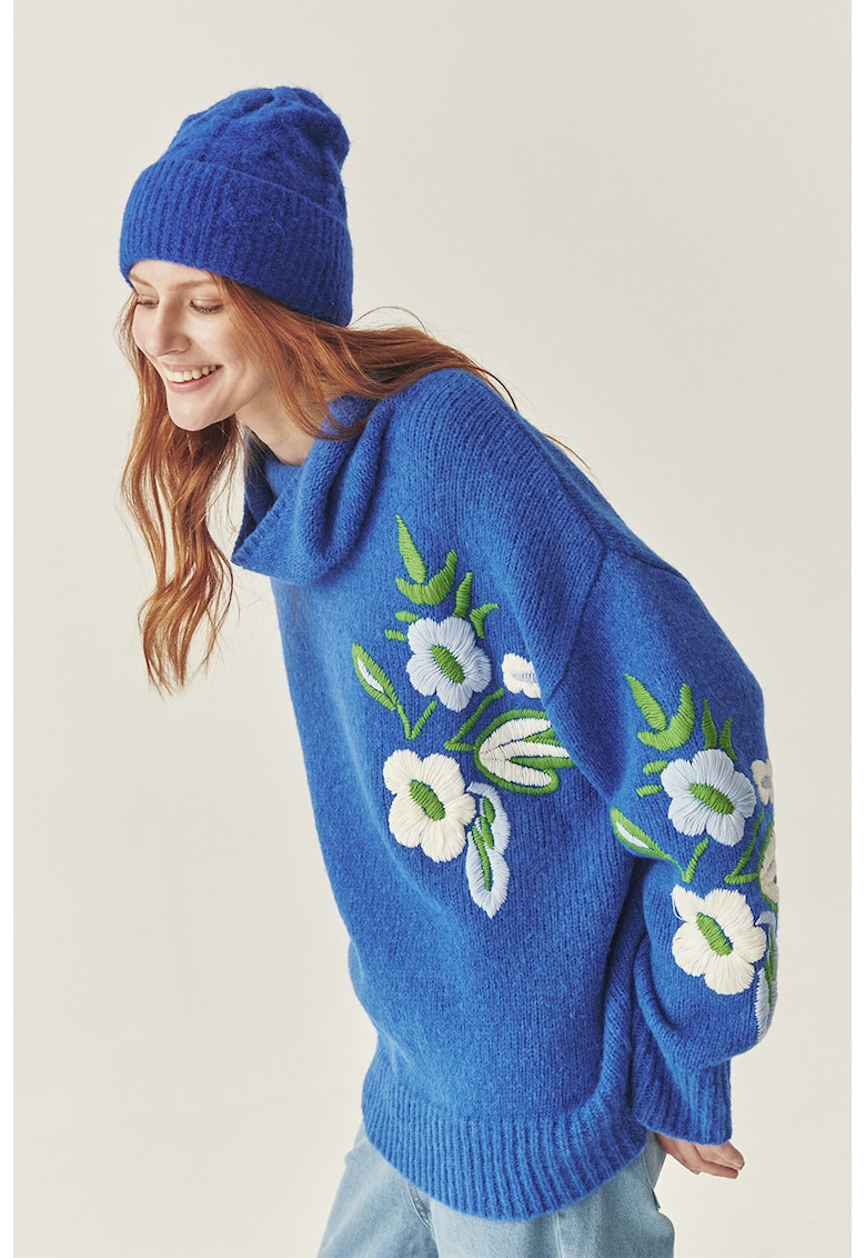 Pulover din amestec de lana cu broderii TATUUM x Adeline Wang
