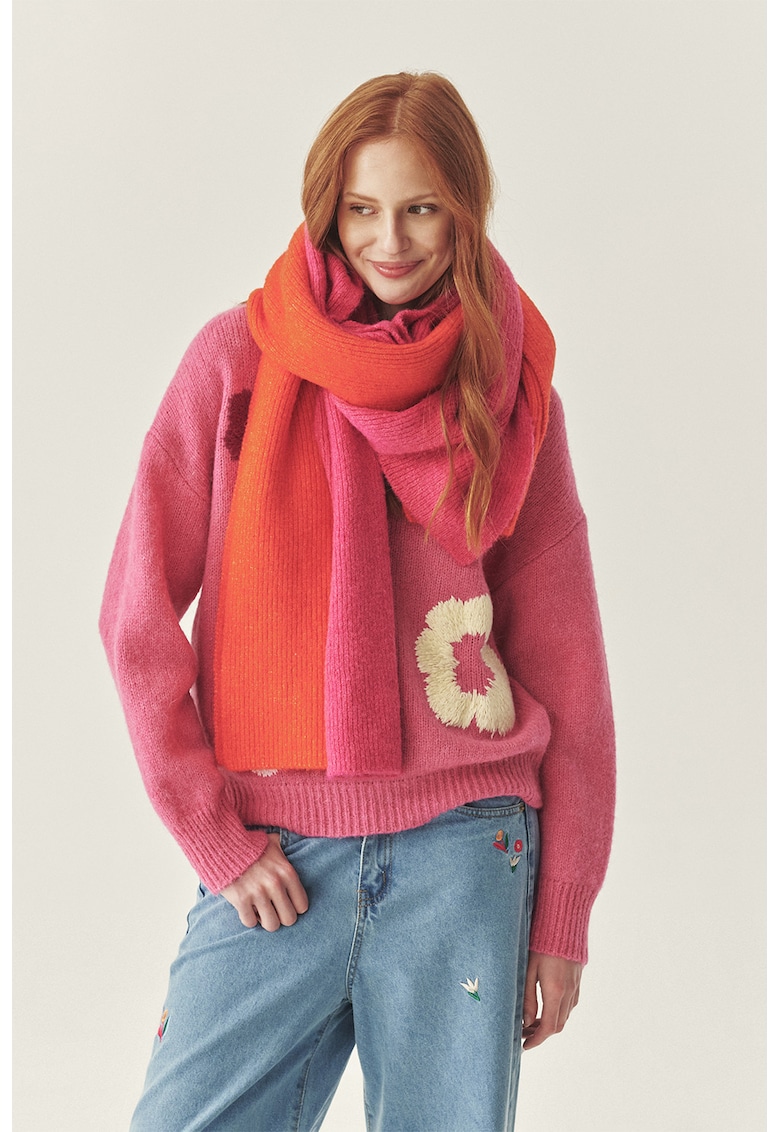 Pulover din amestec de lana cu model floral TATUUM x Adeline Wang