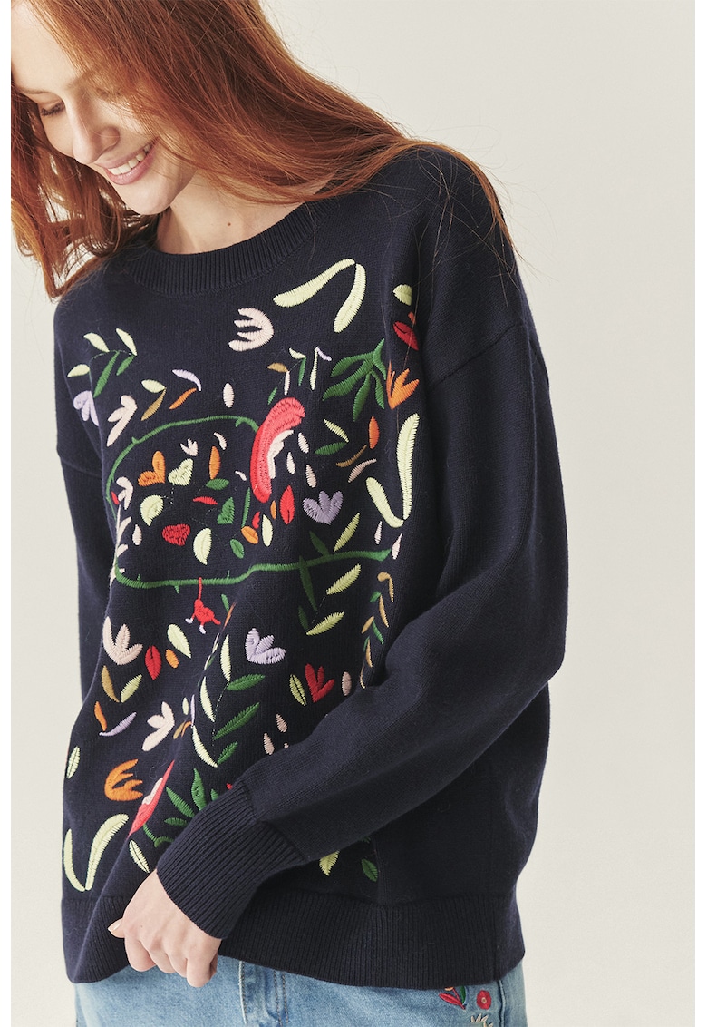 Pulover din amestec de lana cu broderie TATUUM x Adeline Wang