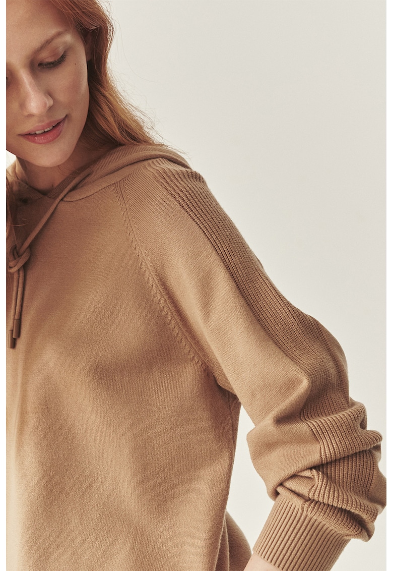 Pulover cu maneci raglan si gluga TATUUM x Adeline Wang