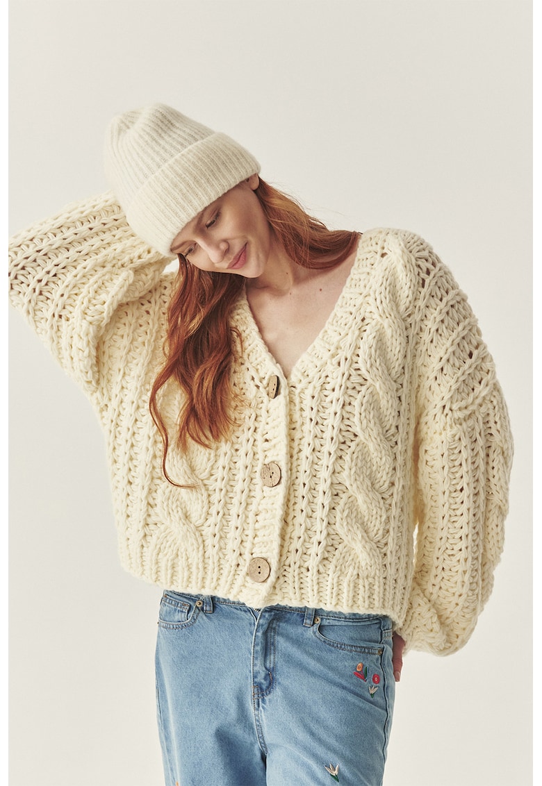 Cardigan tricotat din amestec de lana cu aspect masiv TATUUM x Adeline Wang