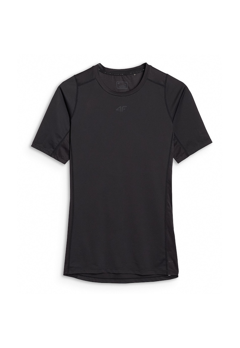 Tricou de Antrenament Barbati Slim - Negru Intens - Tehnologie 4FDry - Marime XXL - Material Sintetic Durabil - Aerisire Imbunatatita